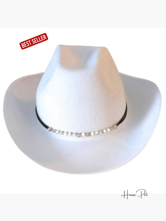 Bead Hat Band Howlite Silver Cowgirl Hatband Jewelry Accessory Adjustable Suede